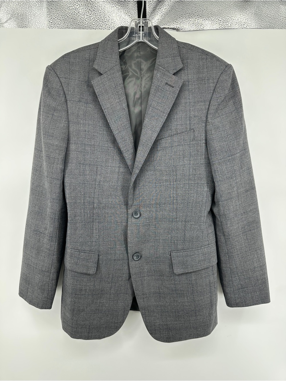 Lena Office dark academia corpcore Gray‎ Windowpane Two-Button Sport Coat Sz36R